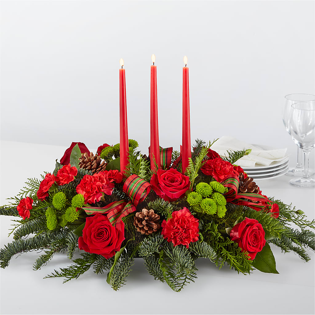 By the Candlelight Centerpiece – Reedley Flower Shop, Reedley CA