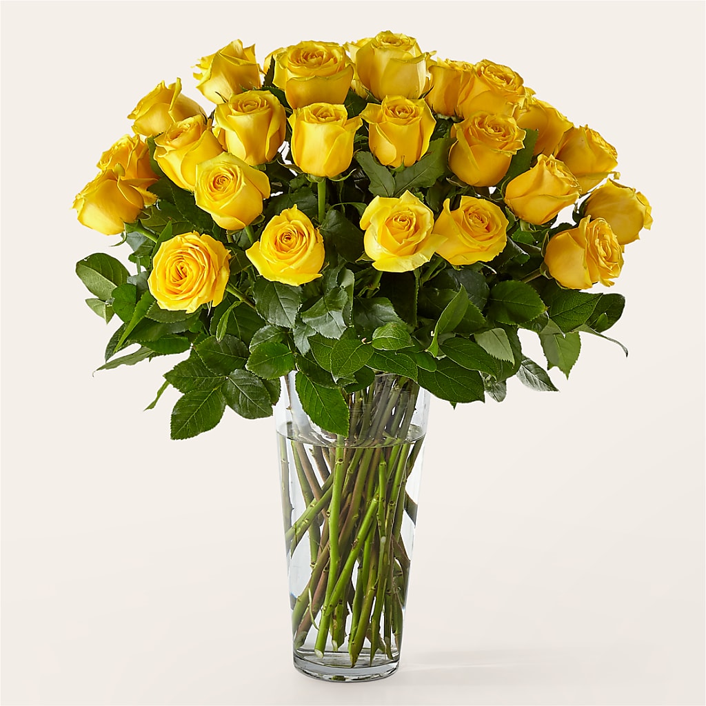 Long Stem Yellow Rose Bouquet – Reedley Flower Shop, Reedley CA