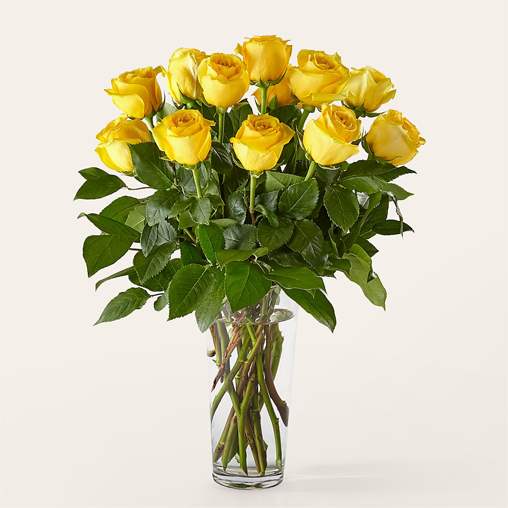 Long Stem Yellow Rose Bouquet – Reedley Flower Shop, Reedley CA