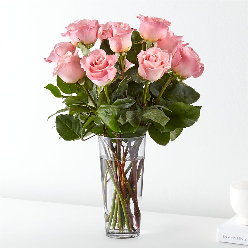 Long Stem Pink Rose Bouquet – Reedley Flower Shop, Reedley CA