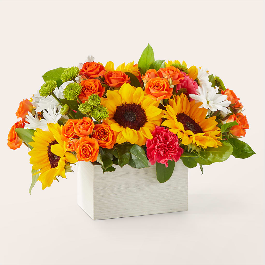 Sun-drenched Blooms Box Bouquet – Reedley Flower Shop, Reedley CA
