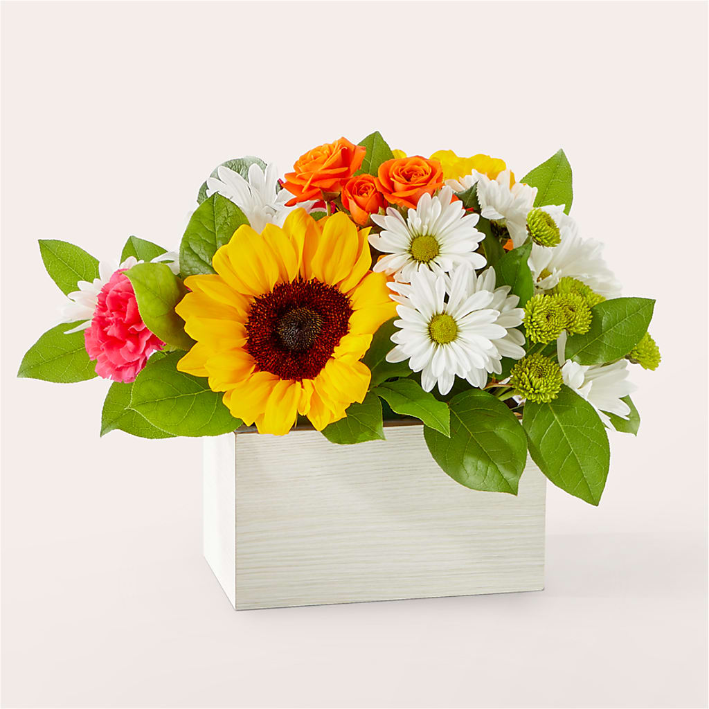 Sun-drenched Blooms Box Bouquet – Reedley Flower Shop, Reedley CA