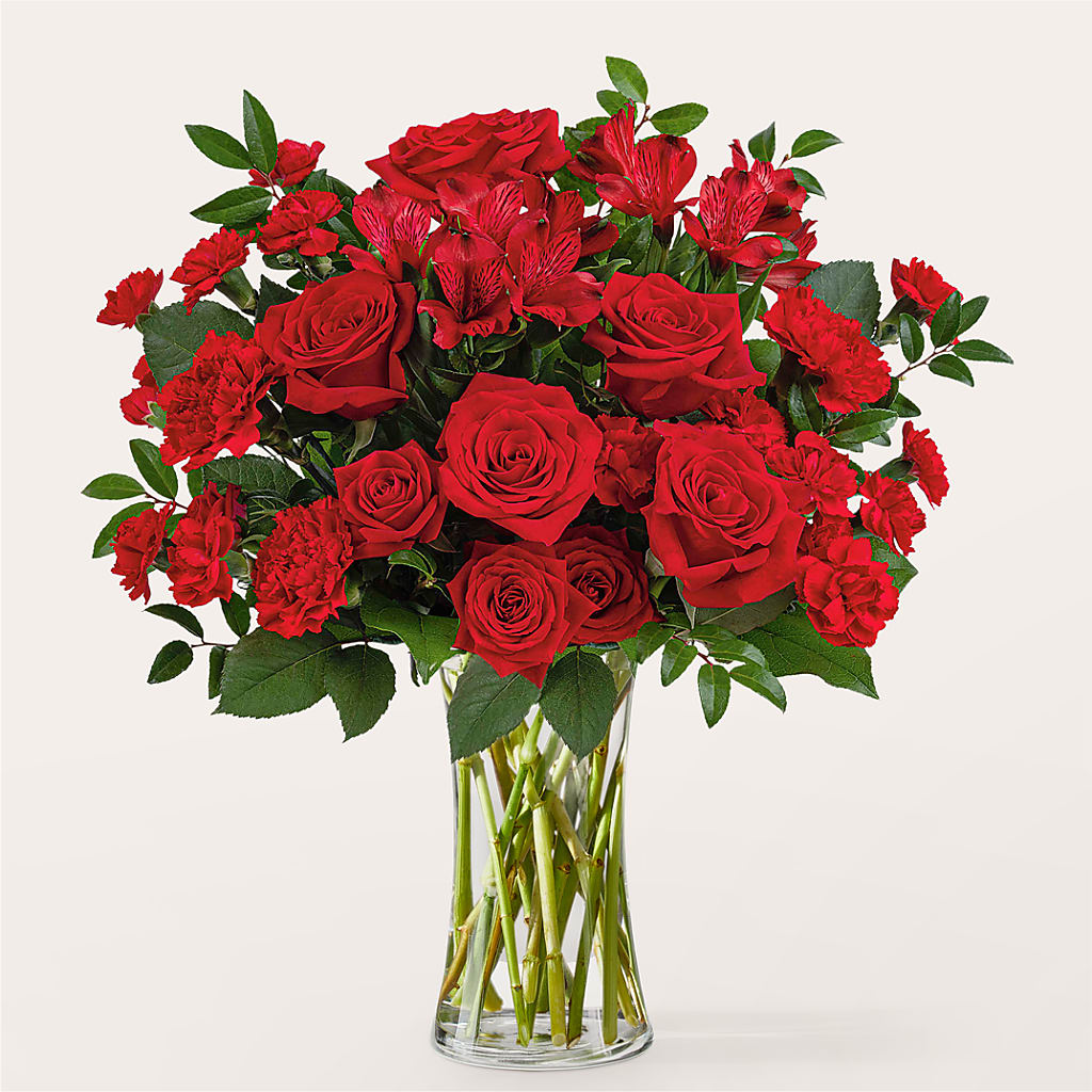 Brilliant Ruby Bouquet – Reedley Flower Shop, Reedley CA