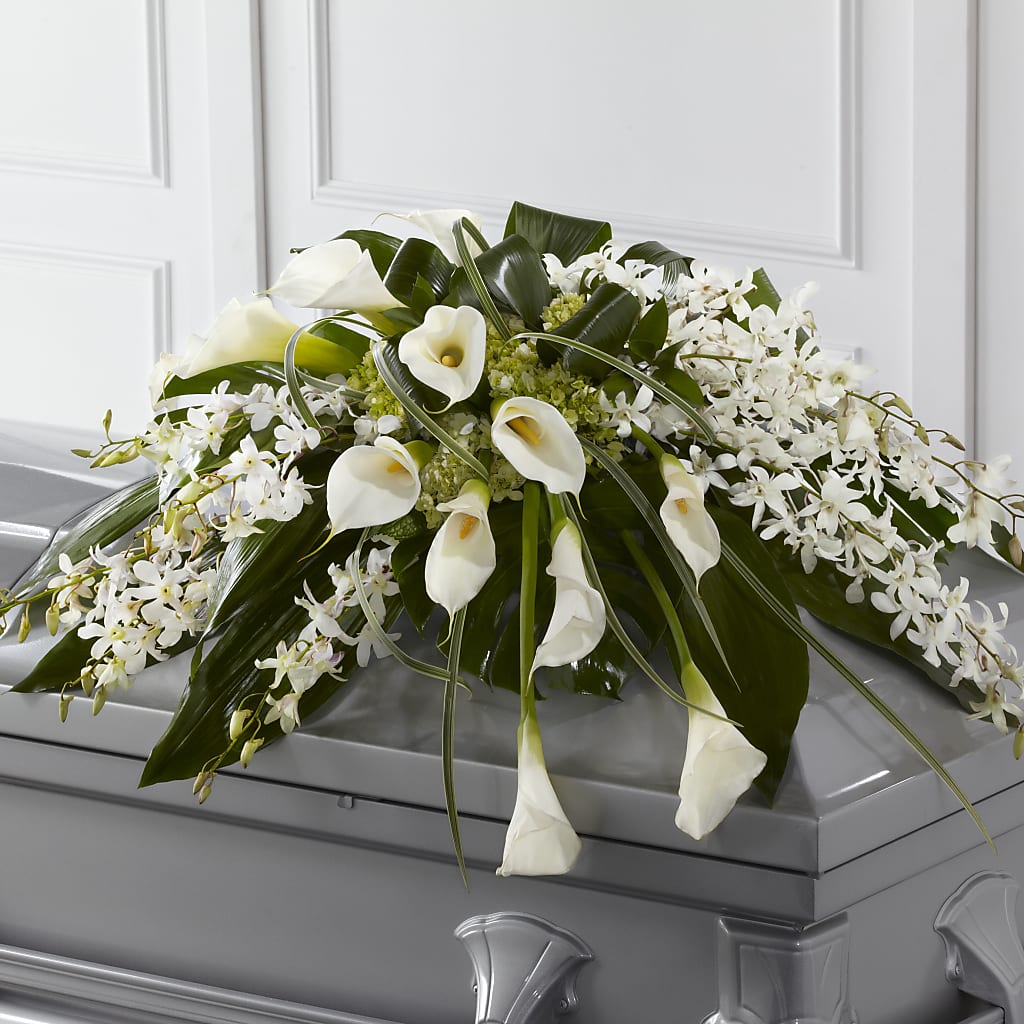 Angel Wings Casket Spray – Reedley Flower Shop, Reedley CA