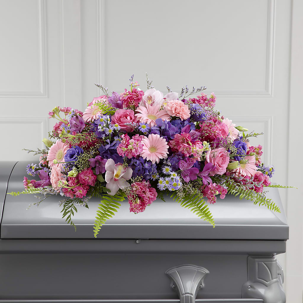 Glorious Garden Casket Spray – Reedley Flower Shop, Reedley CA