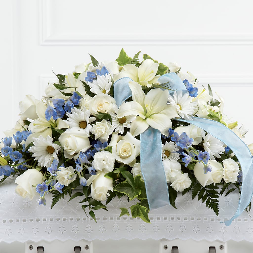 Tender Treasure Casket Spray – Reedley Flower Shop, Reedley CA
