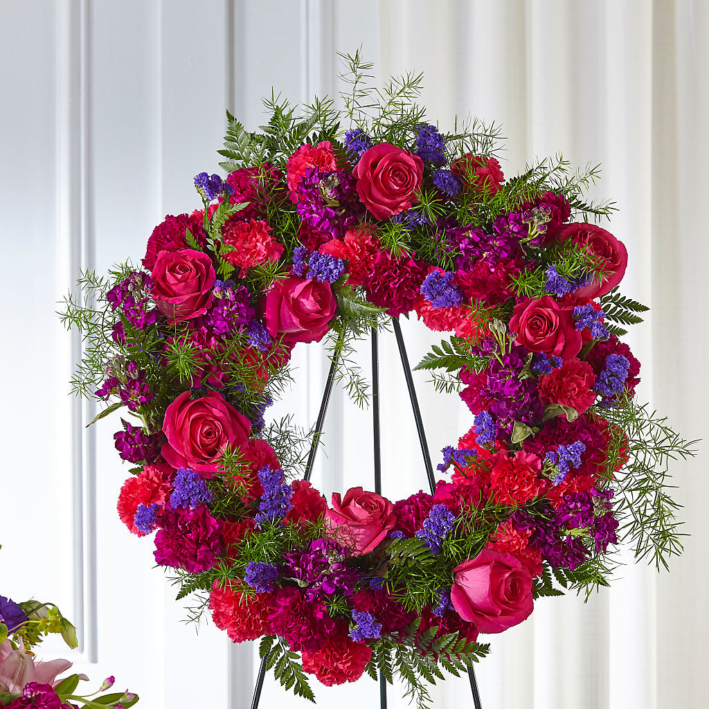 Calming Colors Wreath – Reedley Flower Shop, Reedley CA