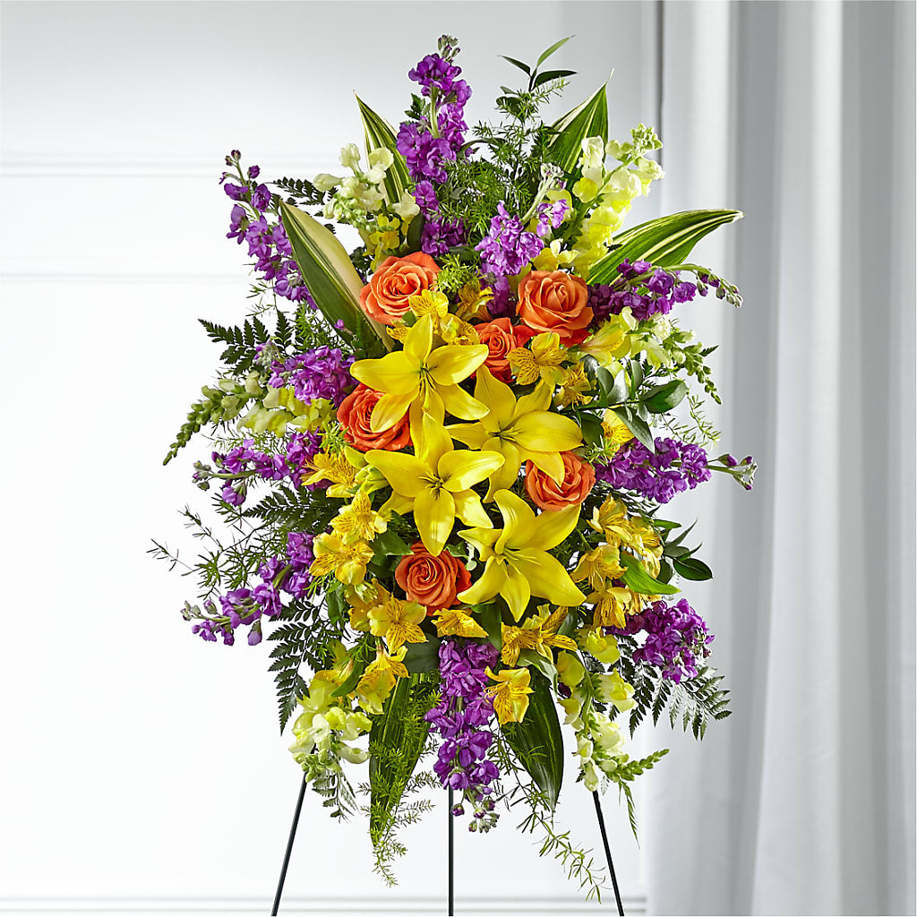 Thoughtful Prayers Standing Spray – Reedley Flower Shop, Reedley CA