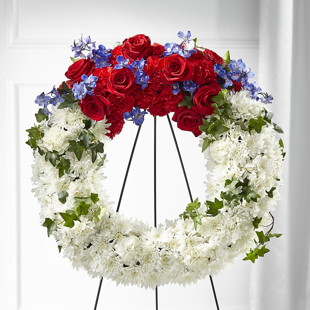 Patriotic Passion Wreath – Reedley Flower Shop, Reedley CA
