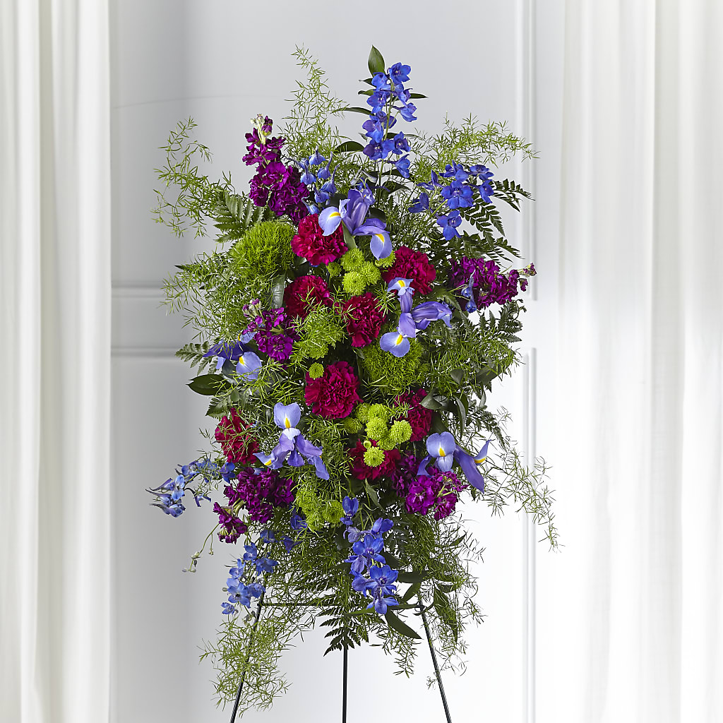 Heavenly Skies Standing Spray – Reedley Flower Shop, Reedley CA