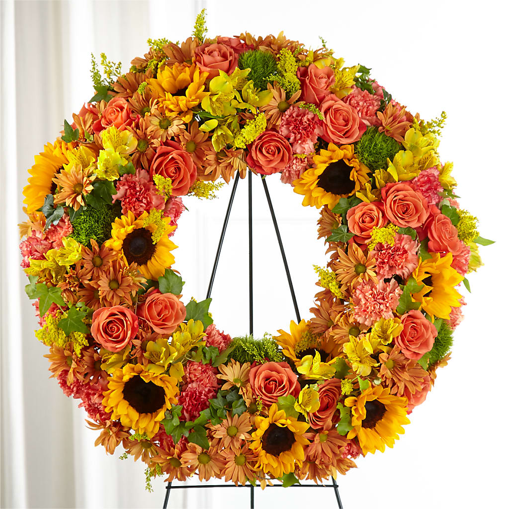 Autumnal Memories Wreath (Standard) – Reedley Flower Shop, Reedley CA