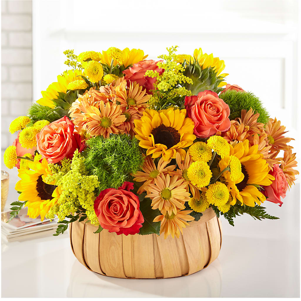 Harvest Sunflower Basket – Reedley Flower Shop, Reedley CA
