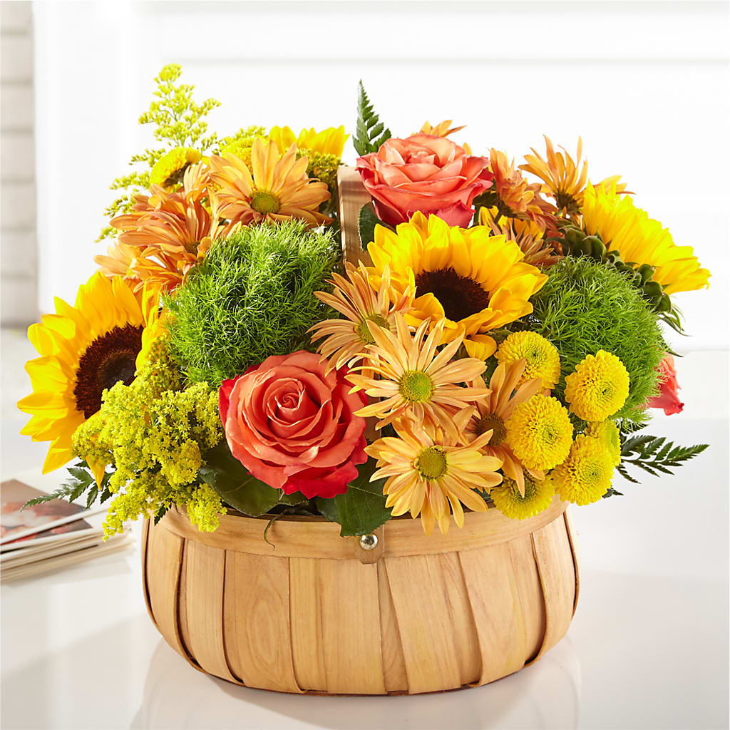 Harvest Sunflower Basket – Reedley Flower Shop, Reedley CA