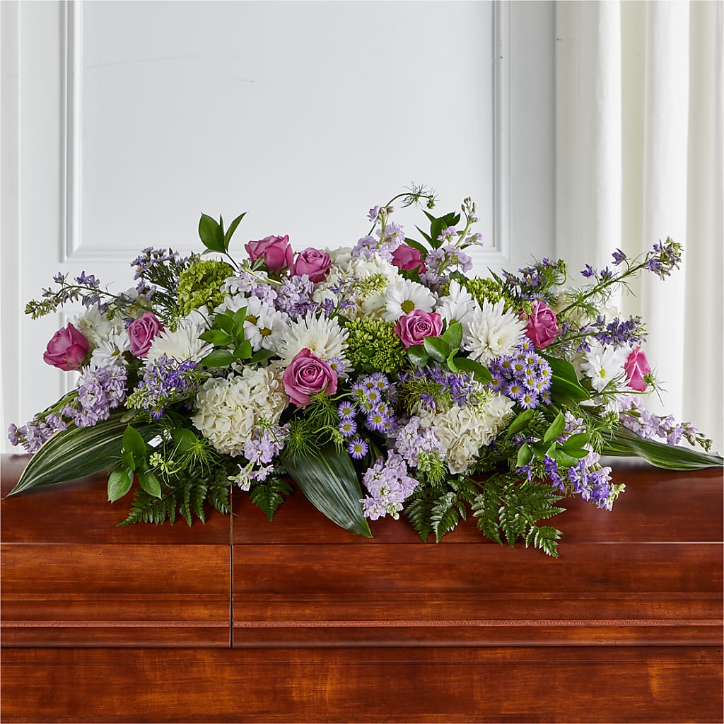 Meadows of Serenity Casket Spray – Reedley Flower Shop, Reedley CA