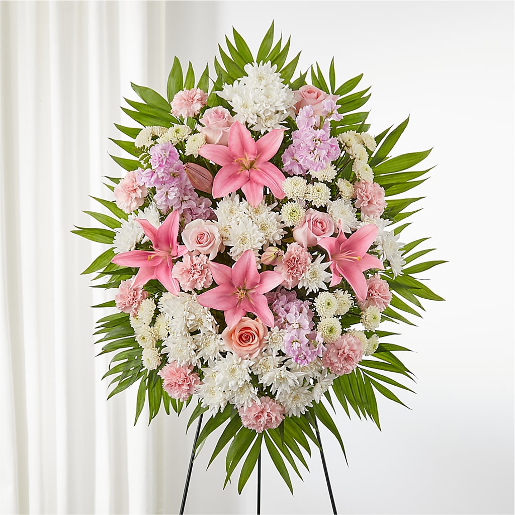 Offering Solace Standing Spray – Reedley Flower Shop, Reedley CA