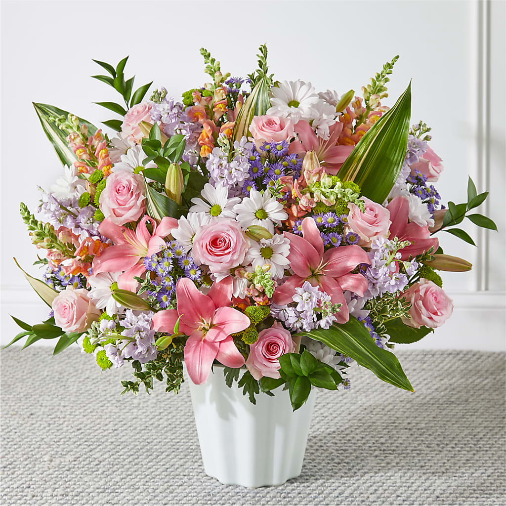 Abundant Compassion Floor Basket – Reedley Flower Shop, Reedley CA