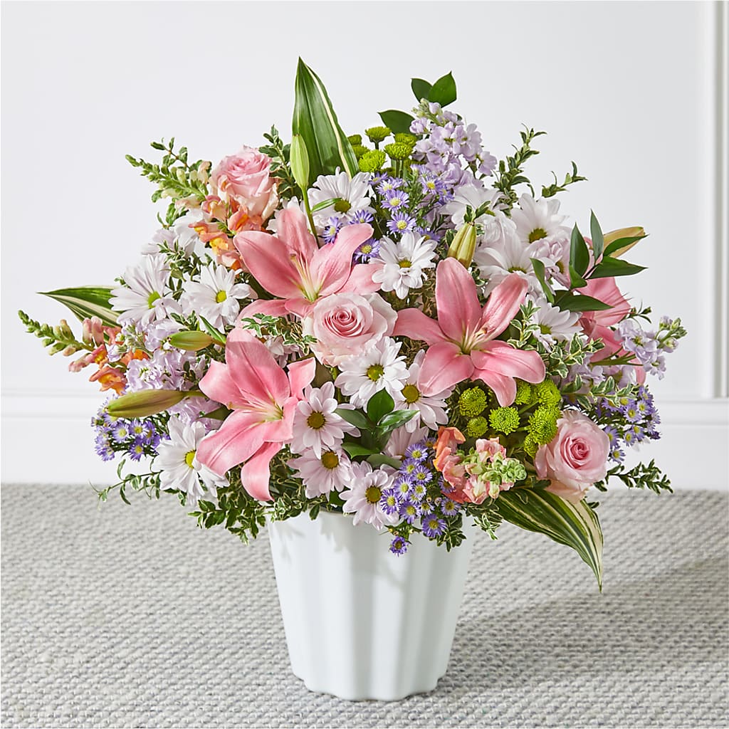 Abundant Compassion Floor Basket – Reedley Flower Shop, Reedley CA