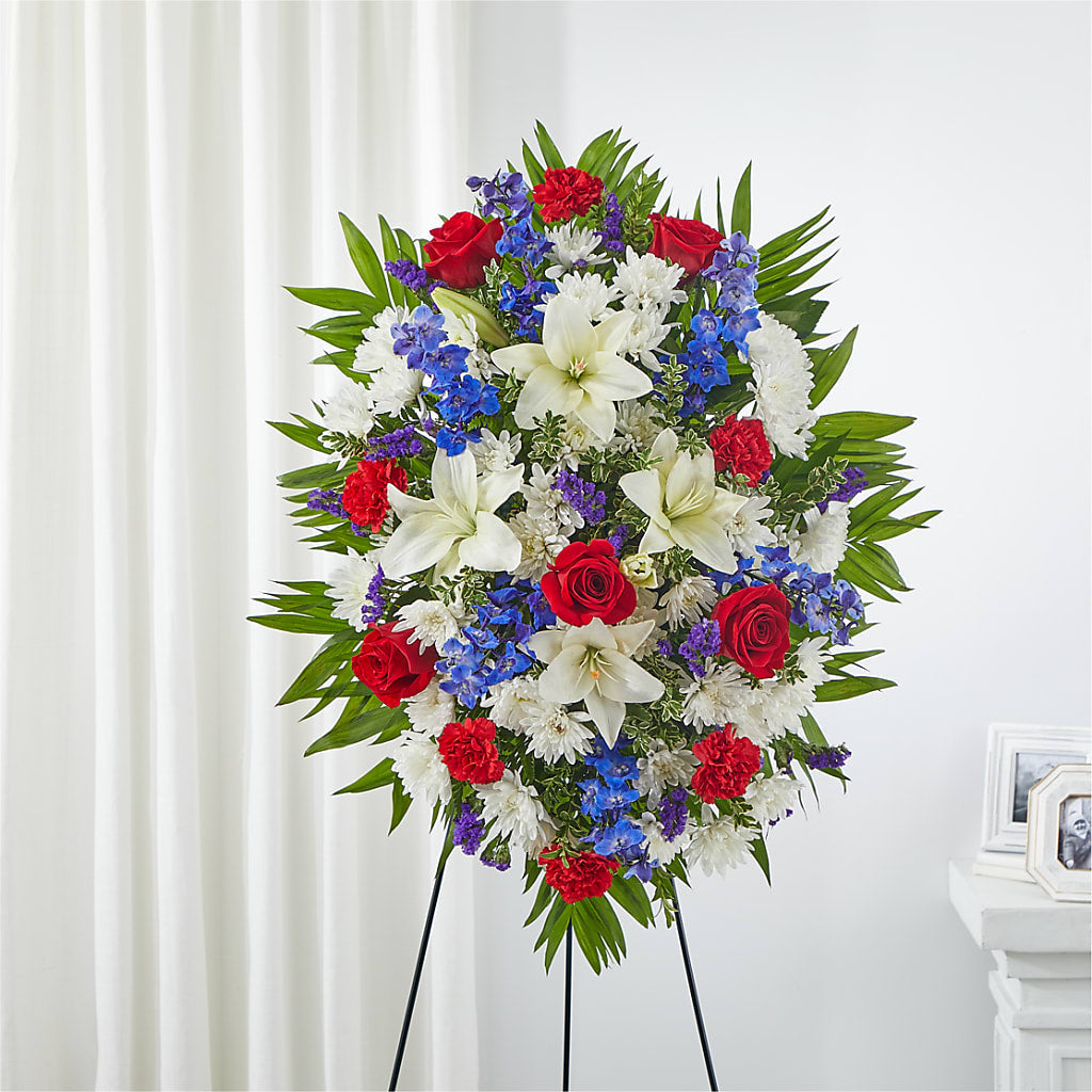 Cherished Service Standing Spray – Reedley Flower Shop, Reedley CA