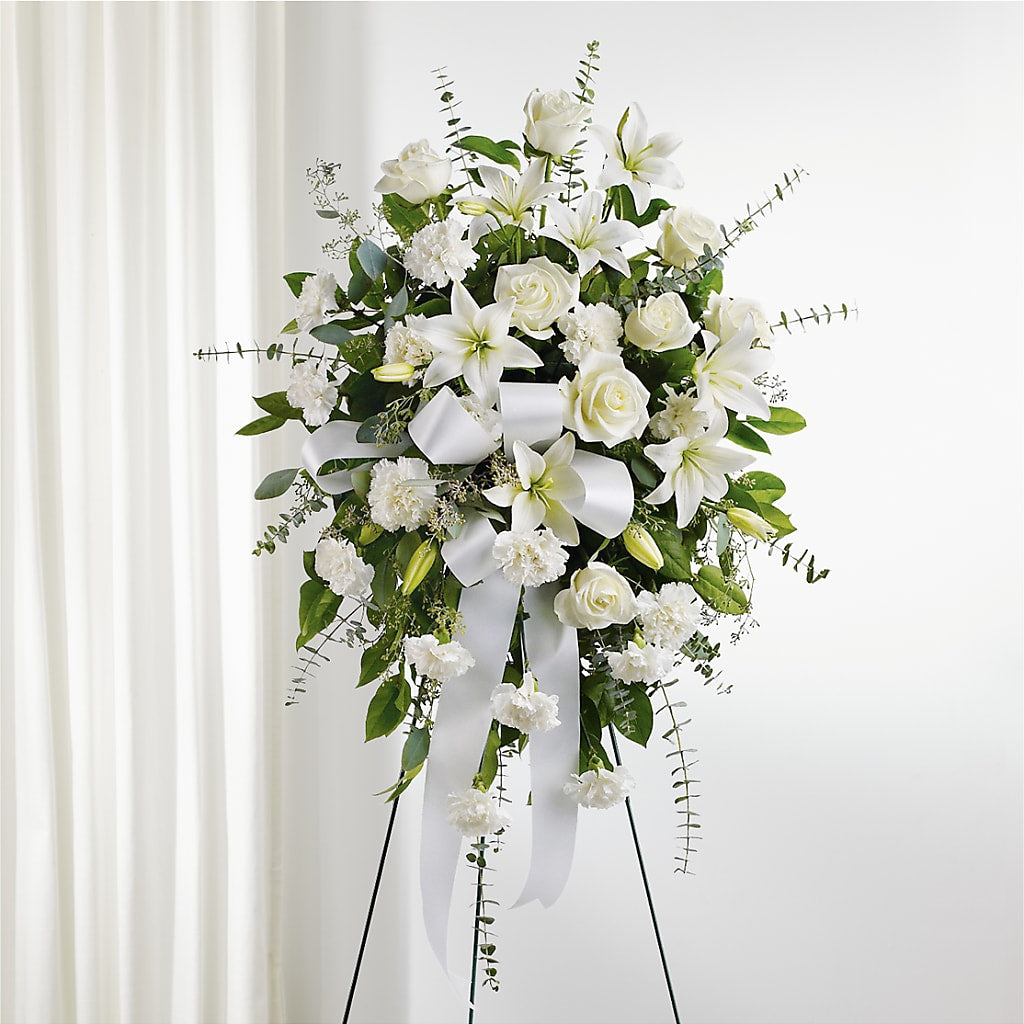 With Care Standing Spray – Reedley Flower Shop, Reedley CA