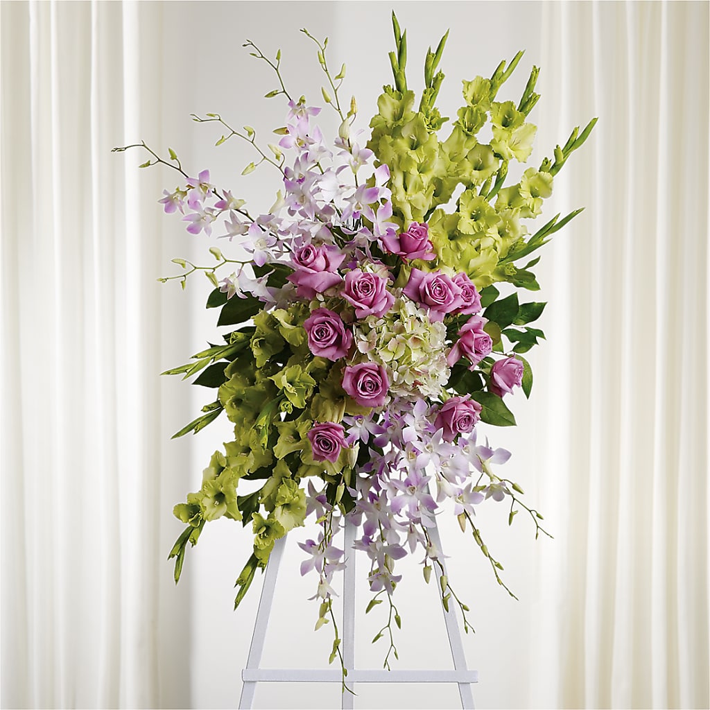 Lasting Legacy Standing Spray – Reedley Flower Shop, Reedley CA