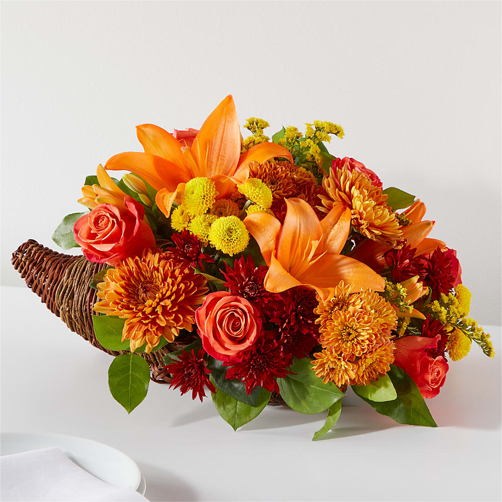 Bouquet of Blessings Cornucopia – Reedley Flower Shop, Reedley CA