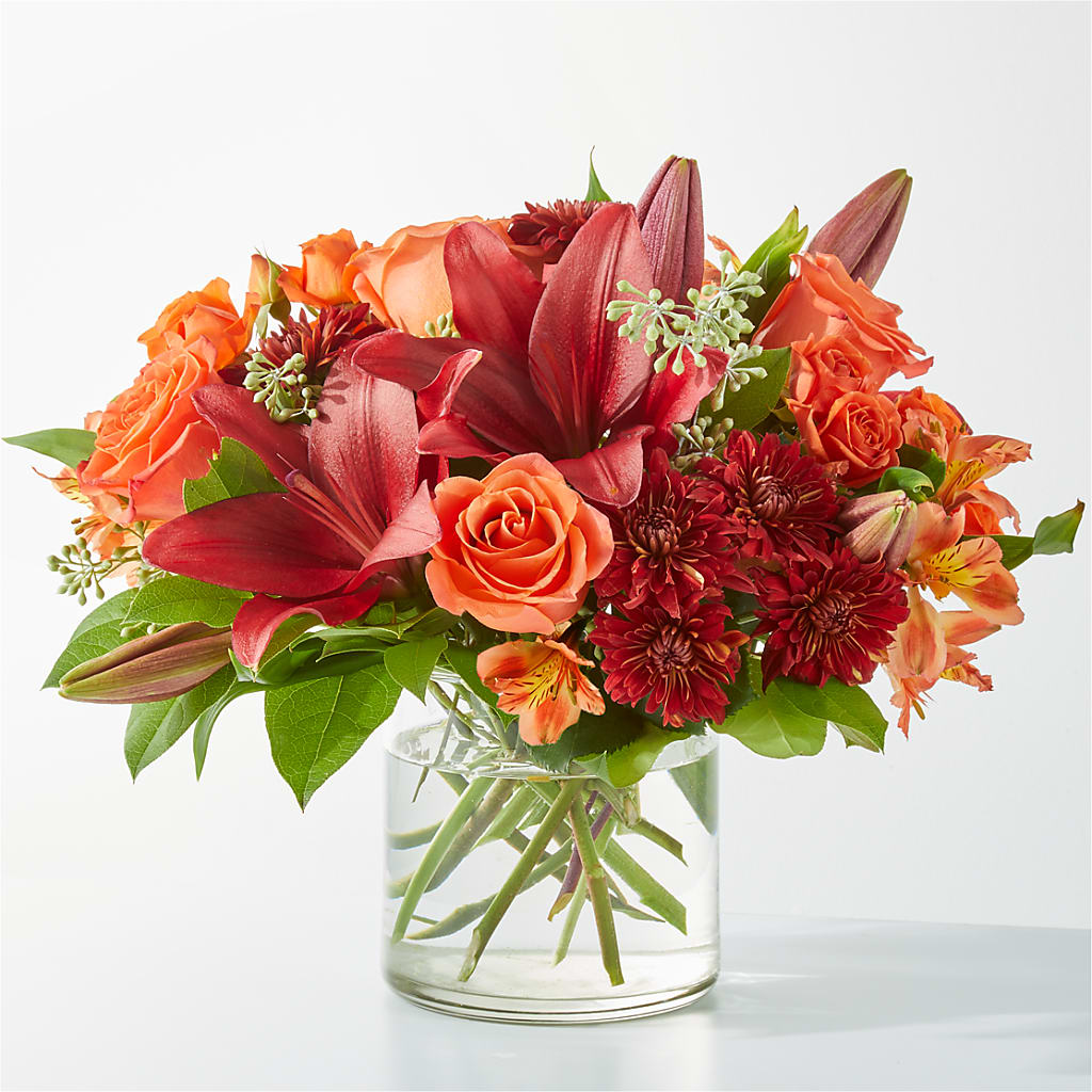 Crimson Leaves Bouquet – Reedley Flower Shop, Reedley CA