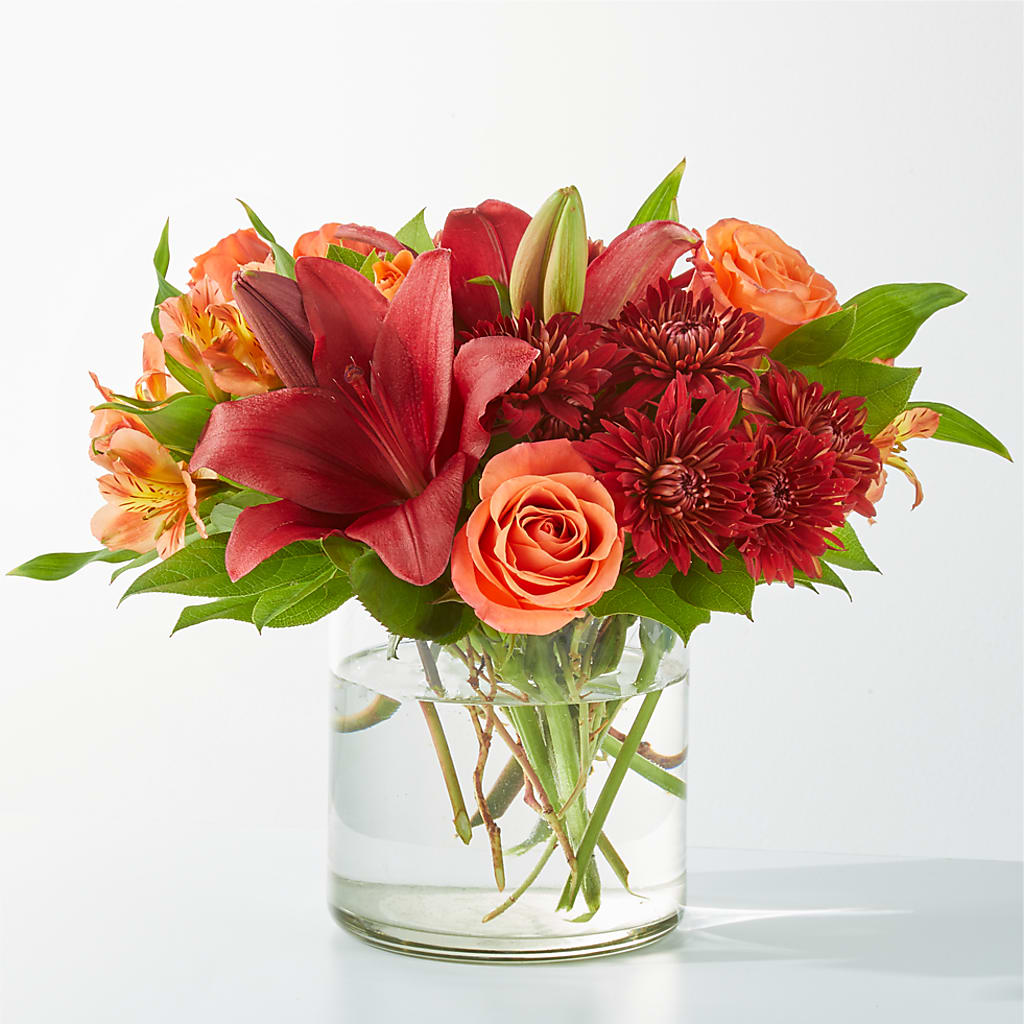 Crimson Leaves Bouquet – Reedley Flower Shop, Reedley CA