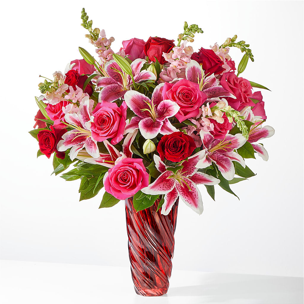 Always You Bouquet with Luxe Swirl Vase – Reedley Flower Shop, Reedley CA