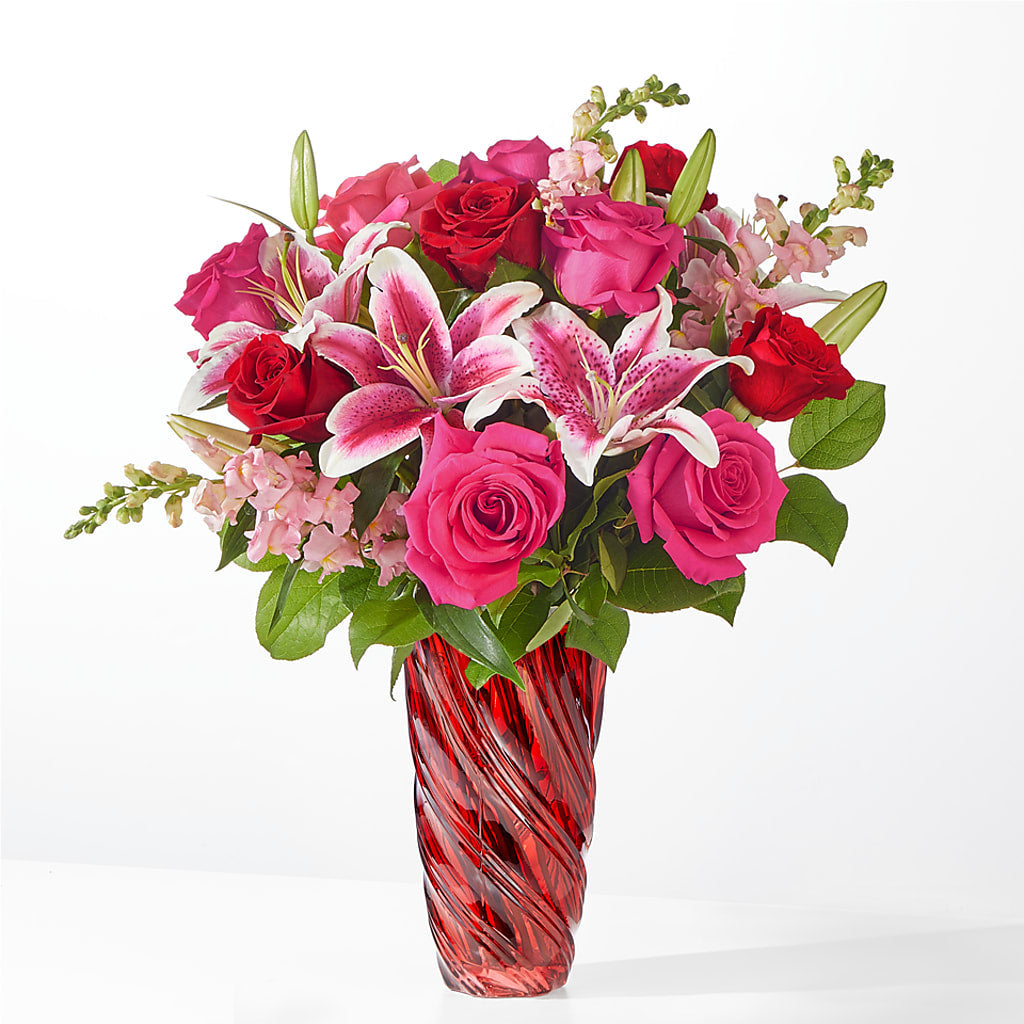 Always You Bouquet with Luxe Swirl Vase – Reedley Flower Shop, Reedley CA