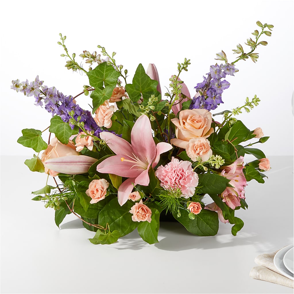 Blossom Time Centerpiece – Reedley Flower Shop, Reedley CA