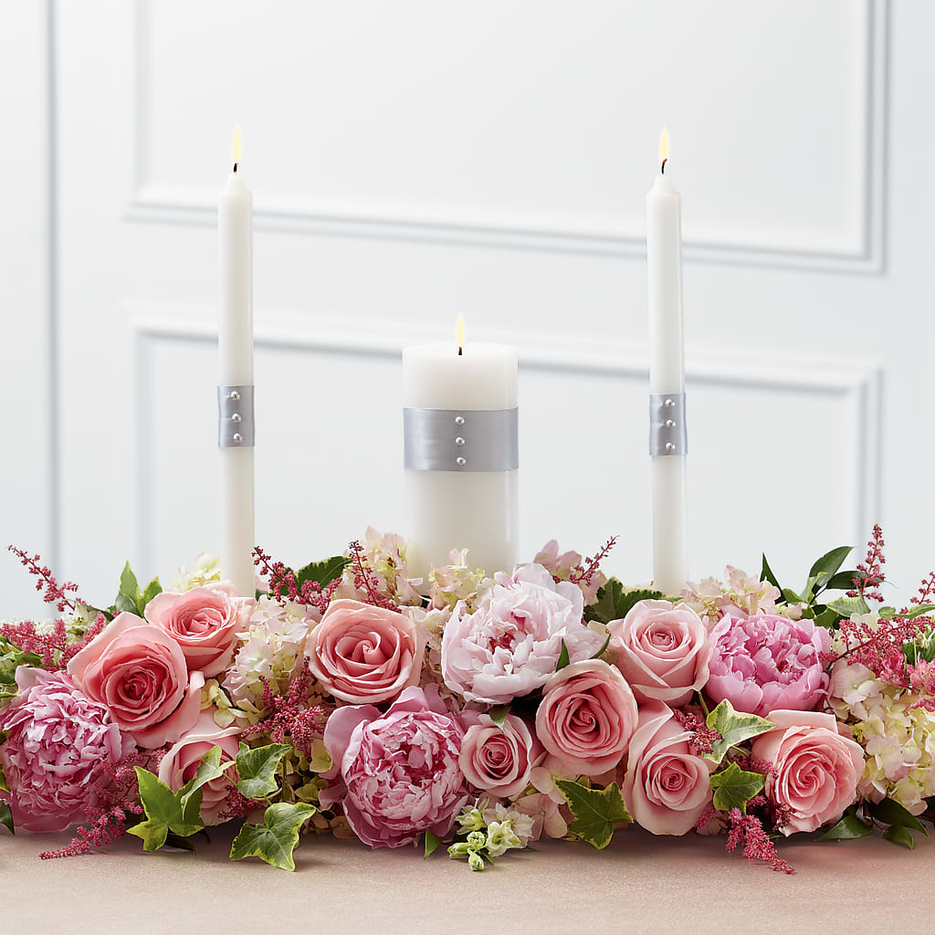 Worldwide Romance Unity Candle Arrangement – Reedley Flower Shop, Reedley CA