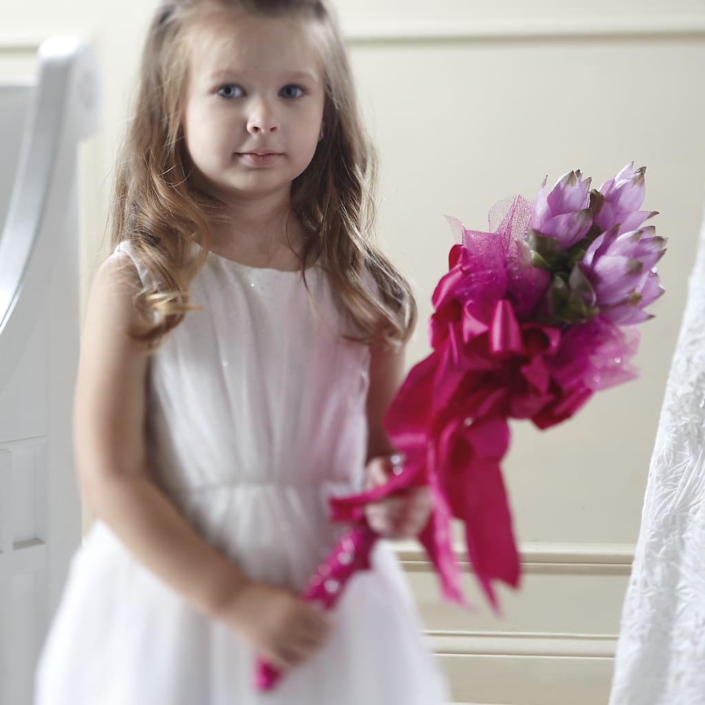 Sparkle Pink Flower Girl Bouquet – Reedley Flower Shop, Reedley CA