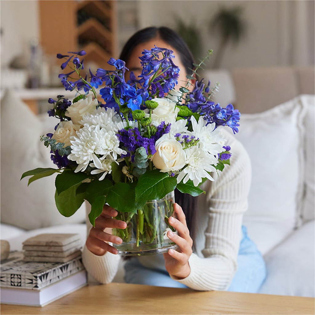 Cerulean Waves Bouquet –  Reedley Flower Shop, Reedley CA