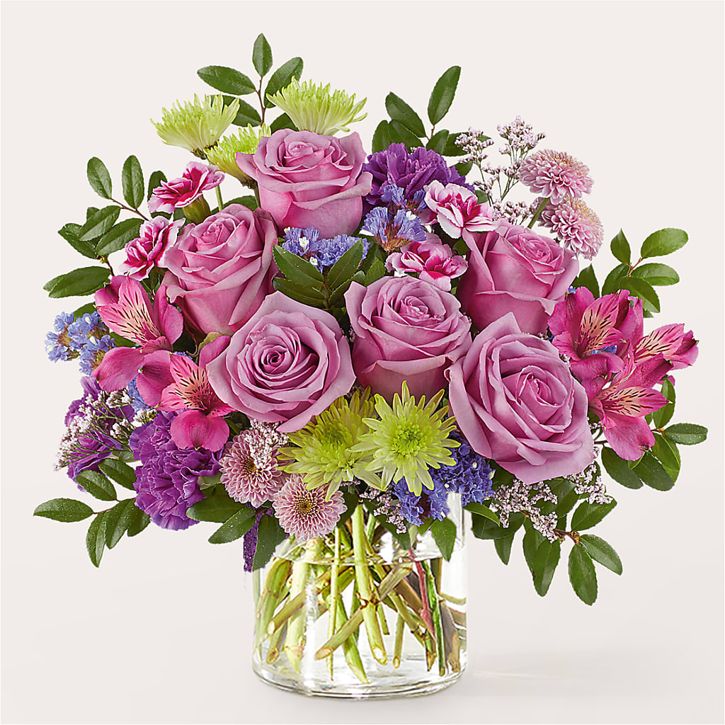 Glass Half Full Bouquet –  Reedley Flower Shop, Reedley CA
