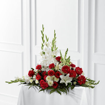Crimson & White Arrangement –  Reedley Flower Shop, Reedley CA