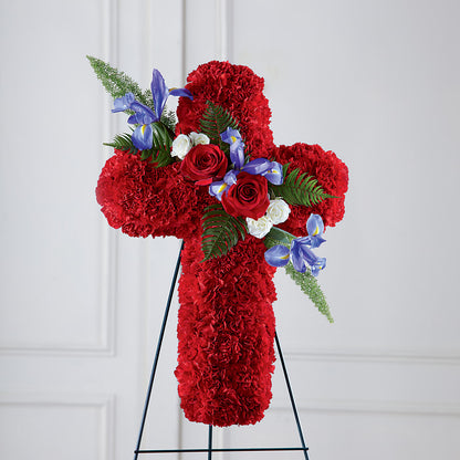 Faithful Hero Floral Cross –  Reedley Flower Shop, Reedley CA