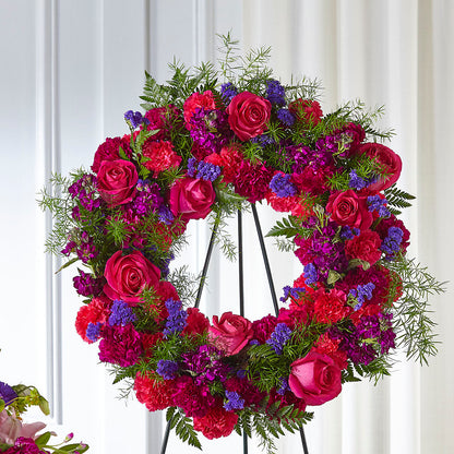Calming Colors Wreath –  Reedley Flower Shop, Reedley CA