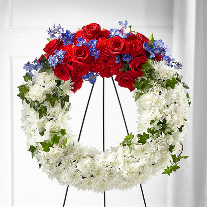 Patriotic Passion Wreath –  Reedley Flower Shop, Reedley CA