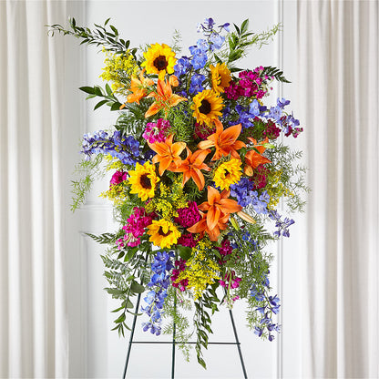 Sunlit Memories Standing Spray (Standard) –  Reedley Flower Shop, Reedley CA