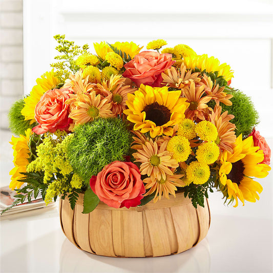 Harvest Sunflower Basket –  Reedley Flower Shop, Reedley CA