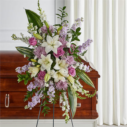 Grateful Hearts Standing Spray –  Reedley Flower Shop, Reedley CA