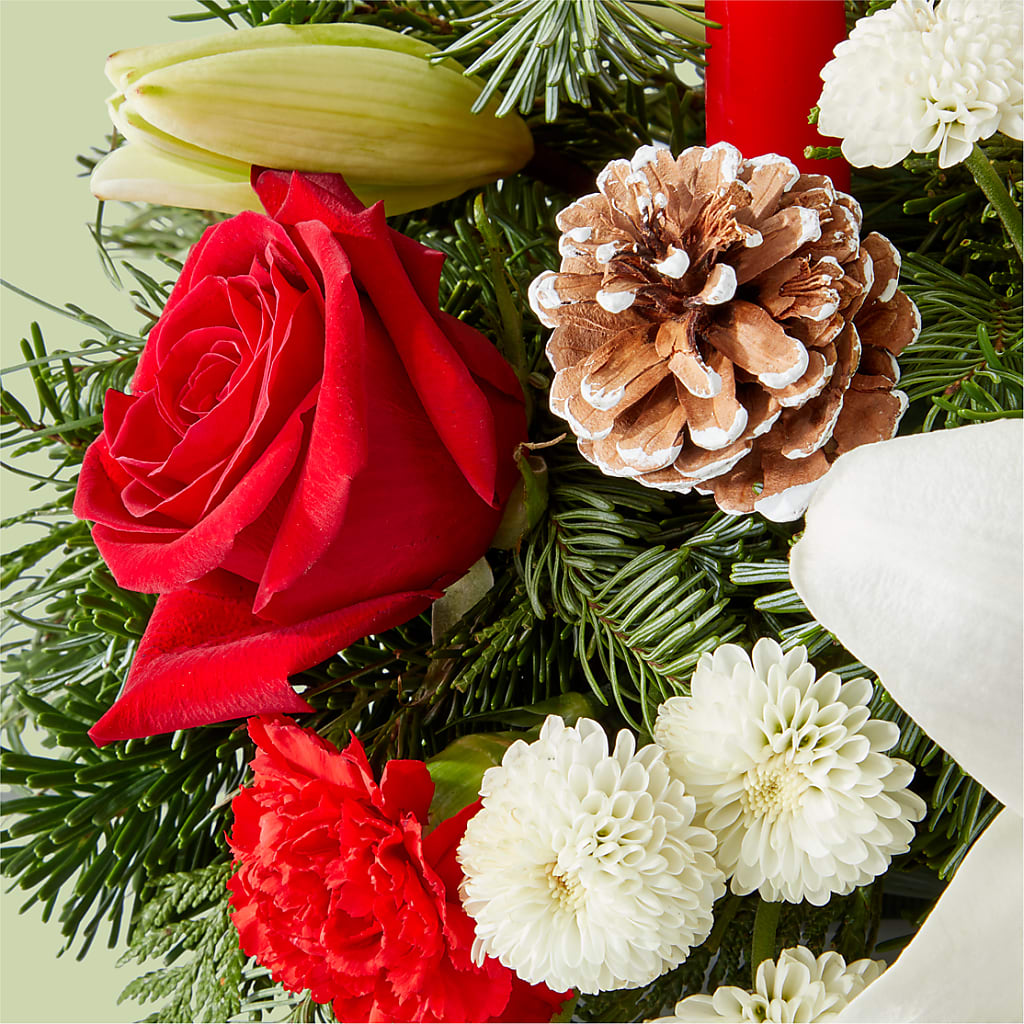 Seasonal Festivities Centerpiece –  Reedley Flower Shop, Reedley CA