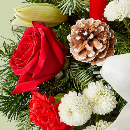 Seasonal Festivities Centerpiece –  Reedley Flower Shop, Reedley CA