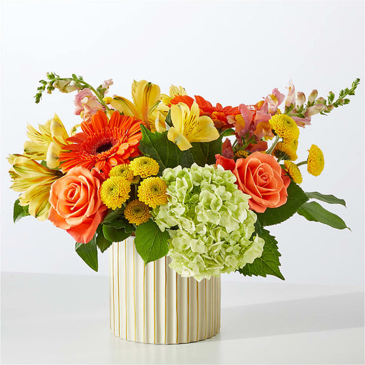 Autumn Sunshine Bouquet with Ivory Vase –  Reedley Flower Shop, Reedley CA