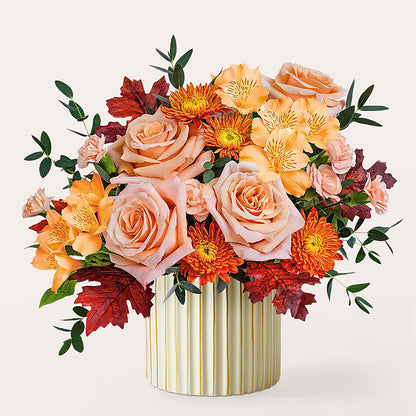Spiced Latte Bouquet with Ivory Vase –  Reedley Flower Shop, Reedley CA