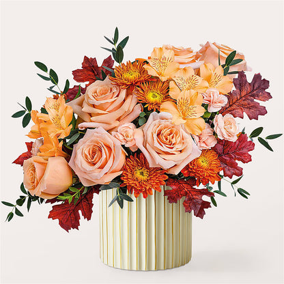 Spiced Latte Bouquet with Ivory Vase –  Reedley Flower Shop, Reedley CA