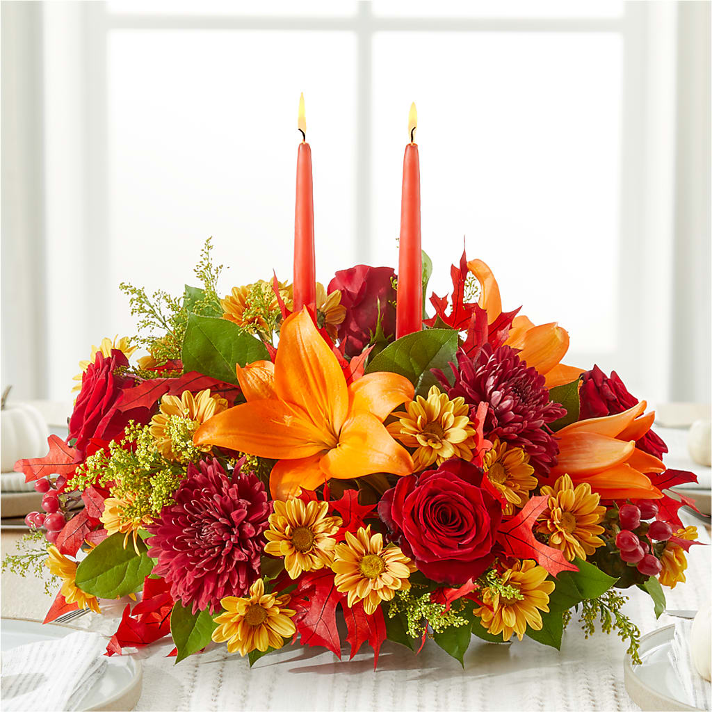 Autumn's Embrace Centerpiece –  Reedley Flower Shop, Reedley CA