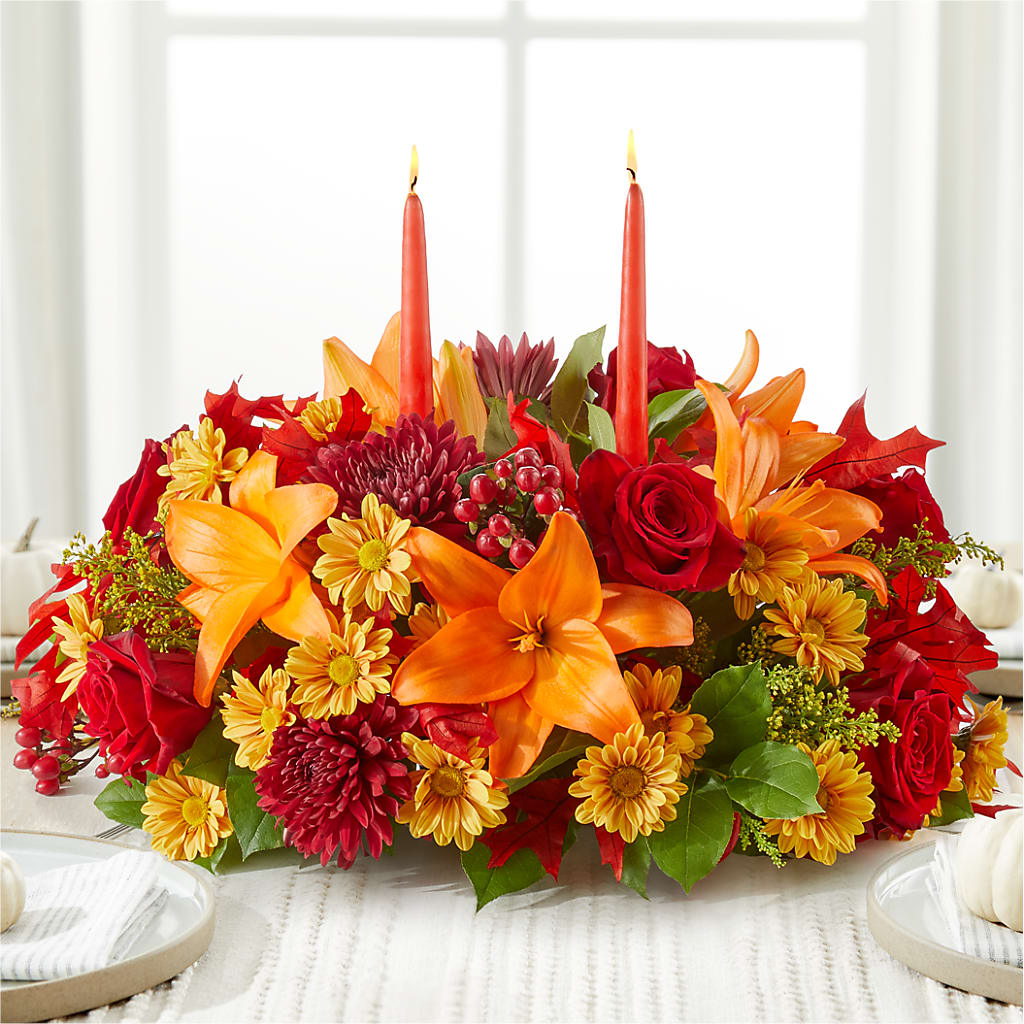 Autumn's Embrace Centerpiece –  Reedley Flower Shop, Reedley CA