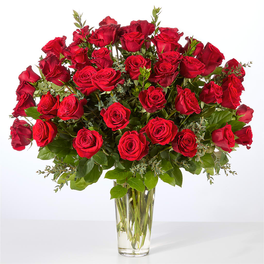 Forever Yours Fifty Stem Red Rose Bouquet –  Reedley Flower Shop, Reedley CA