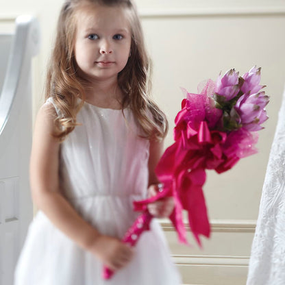 Sparkle Pink Flower Girl Bouquet –  Reedley Flower Shop, Reedley CA